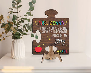 Personalized 3D Teacher Plaque, Teacher Appreciation Sign, Personalized Teacher Gifts, Thank you Gift from Kids, Teacher Name Sign for Desk