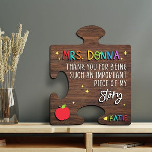 Personalized 3D Teacher Plaque, Teacher Appreciation Sign, Personalized Teacher Gifts, Thank you Gift from Kids, Teacher Name Sign for Desk