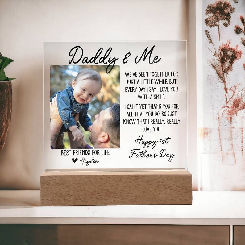 1st Father's Day Picture Frame, Personalized First Father's Day Gift from Baby, Father's Day 2024, Gift New Dad, First Father's Day Gift