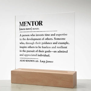 Personalized Mentor Acrylic Plaque - Custom Mentor Gift, Tutor Gift, Thank You Gift, Appreciation Gift