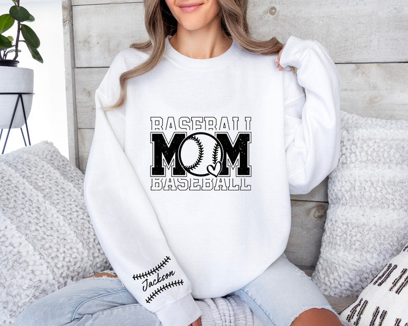 Custom Baseball Mom Sweatshirt, Personalized Baseball Gift for Mom, Mothers day Gift For Baseball Mom, Custom Mom Sweater, Baseball Mom Gift