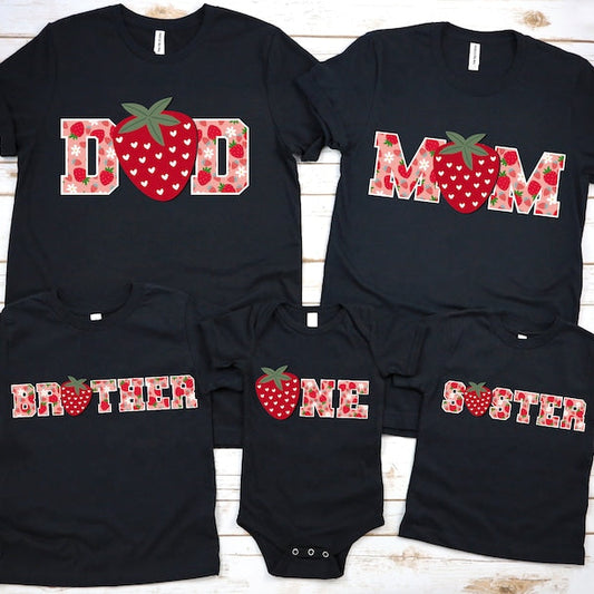 Berry First Birthday Matching Family Shirts: Strawberry Theme Party