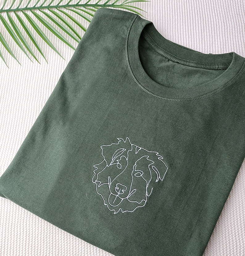 Personalized embroidered custom pet with photo shirt - Handmade shirt