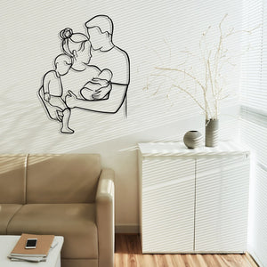 Custom Family Portrait Metal Wall Art, Personalized Family Artwork Metal Line Art, Custom One Line Drawing Art, Couples Portrait Wall Decor