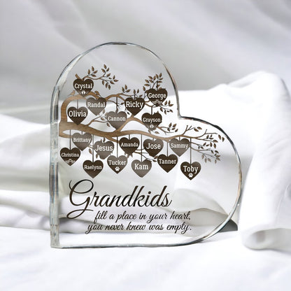 Personalized Acrylic Family Tree Plaque, Heart-Shaped Mother's Day Gift
