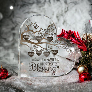 Personalized Acrylic Family Tree Plaque, Heart-Shaped Mother's Day Gift