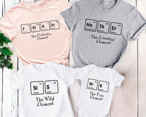 Elements Family Matching Shirts, Mother Dad Baby Shirt,Funny Family Shirt, New Baby Shirt