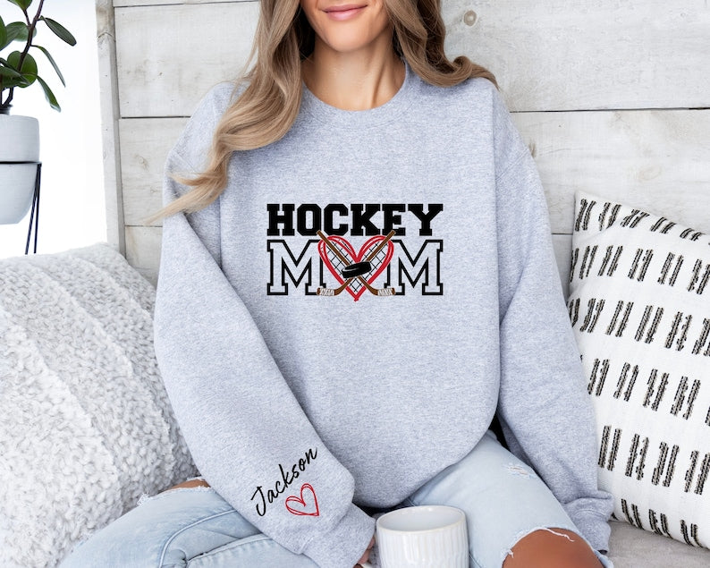 Hockey Mom Sweatshirt, Hockey Mom Hoodie,Personalized Hockey Hoodie,Hockey Sweatshirt for Mom, Custom Hockey Mom,Hockey Mom Gift,Hockey Gift