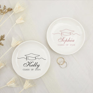 Personalized Graduation Gifts, Graduation Jewelry Dish, Class of 2026, College Graduation, Custom Jewelry Dish, Gifts for Her, Trinket Dish Gift