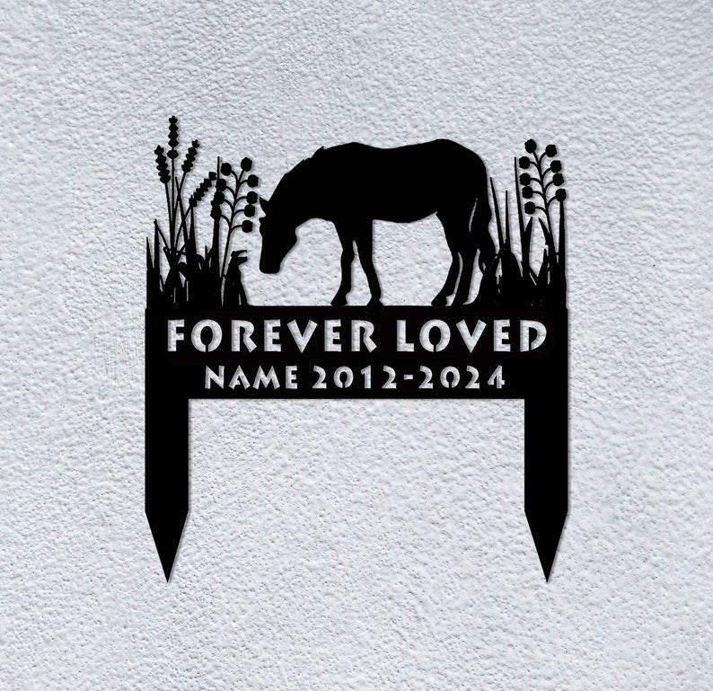 Horse Memorial Stake Sign Personalized,Pet Grave Markers Sign,Horse Sign With Stake,Pet Loss Gift,Sympathy Sign, Remembrance Stake