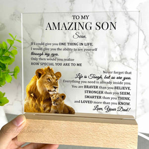 To My Amazing Son Acrylic Plaque Gift from Dad/Mom, Special Gift for Son from Father or Mother, Son Birthday, Graduation Gift for Son