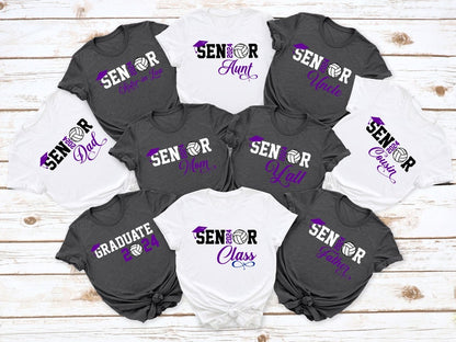 Senior Volleyball Graduation Shirt, Personalized Graduation T-Shirt,Custom Class of 2025 Volleyball Tee,Gift for Senior Volleyball Team Tee