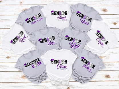 Senior Volleyball Graduation Shirt, Personalized Graduation T-Shirt,Custom Class of 2025 Volleyball Tee,Gift for Senior Volleyball Team Tee