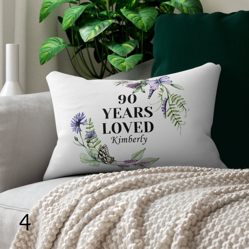 90 Year Old Birthday Gifts Custom Pillow Cover Personalized Grandma Day Gift Lumbar Pillow Custom Mom Gift For 90th Birthday Pillow Gift Mom