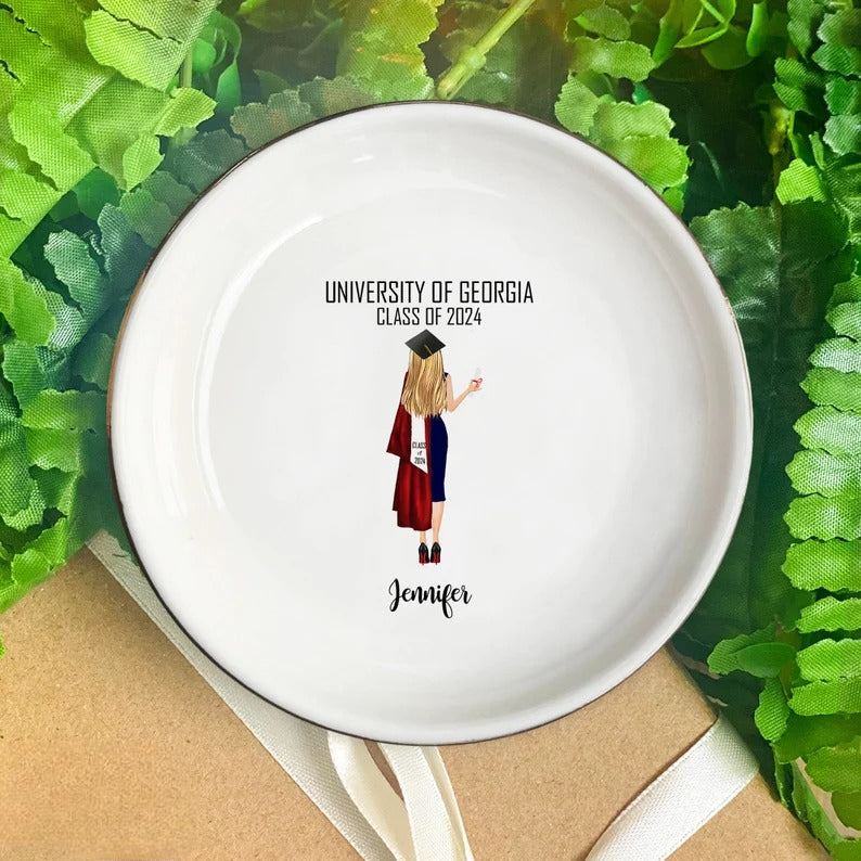 Personalized Graduation Jewelry Dish: Degree Bachelors Masters MBA PHD, College Graduation