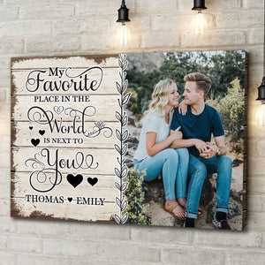 My Favorite Place Personalized Couple Canvas, Custom Couple Wall Art, Wedding Gift, Anniversary Hanging, Custom Couple Gift