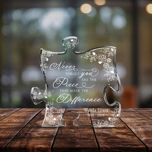 Personalized Acrylic Puzzle, Never Forget That You Are The Piece That Made The Difference, Acrylic Plaque, Retirement Gift, Coworker Gift