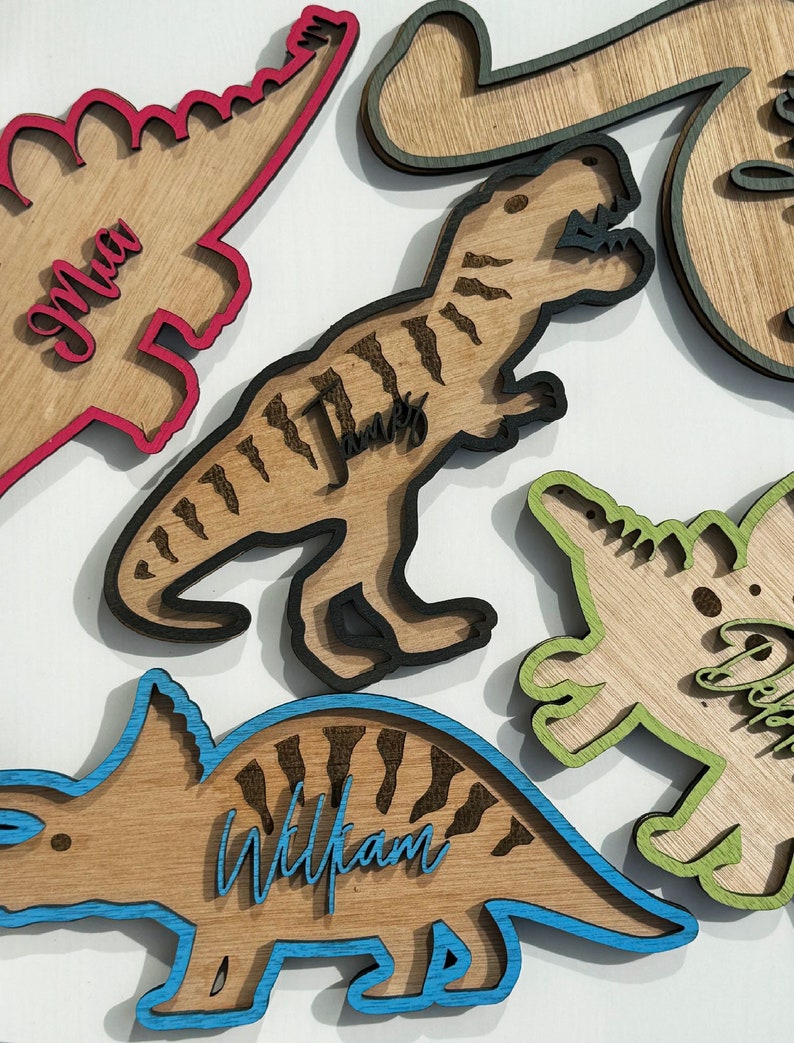 Dinosaur door sign Personalised name letter dinosaur nursery name sign boys bedroom custom dinosaur decoration gift for dinosaur lover gift
