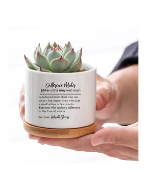 Difference Maker Personalized Succulent Flower Pot Employee Appreciation Gift Thank you Gift Coworker Gift Inspirational Teacher Gift