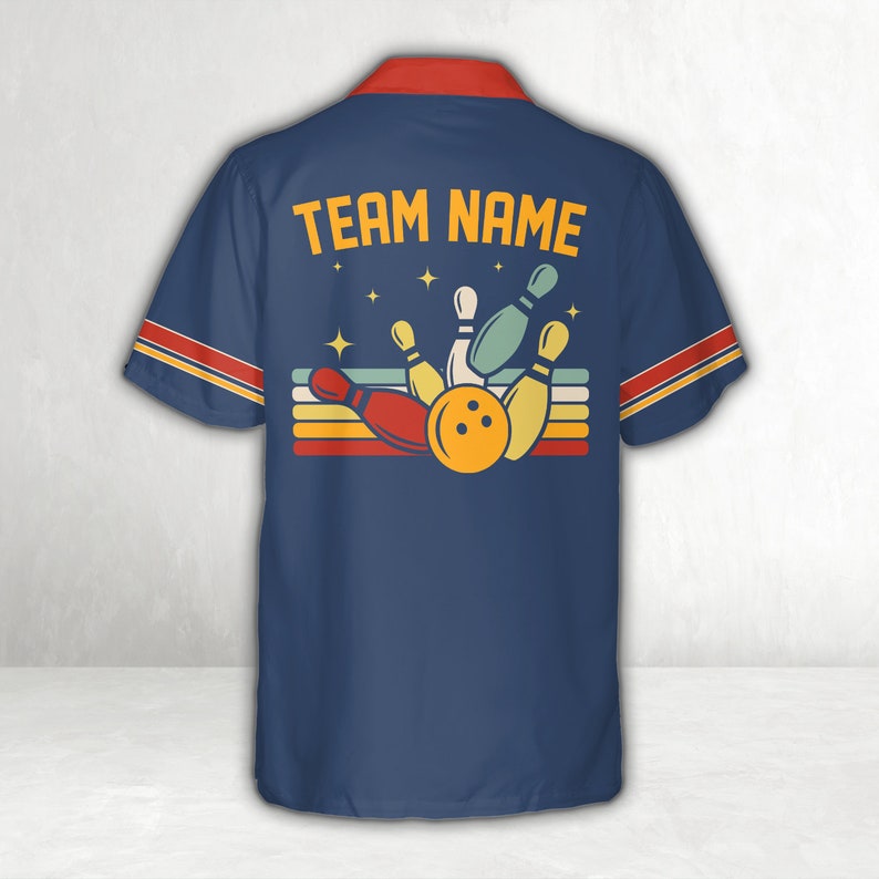 Personalized Bowling Hawaiian Shirt, Custom Name Bowler Button Down Shirt, Matching Bowling Team Shirt, Bowling Lover Gift