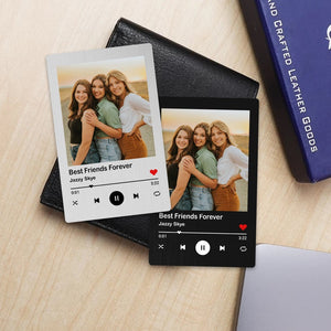 Personalized Photo Metal Wallet Card with Music, Custom Wallet Card Keepsake, Gift for Dad and Mom, Gift for Him, Bestie Gift, Couple Gifts