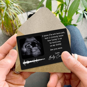 Personalized Baby Ultrasound Wallet Card, New Dad Gift Fathers Day Gift, New Mom Gift, Pregnancy Baby Ultrasound Keepsake, Baby Sound Wave
