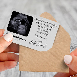 Personalized Baby Ultrasound Wallet Card, New Dad Gift Fathers Day Gift, New Mom Gift, Pregnancy Baby Ultrasound Keepsake, Baby Sound Wave