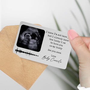 Personalized Baby Ultrasound Wallet Card, New Dad Gift Fathers Day Gift, New Mom Gift, Pregnancy Baby Ultrasound Keepsake, Baby Sound Wave