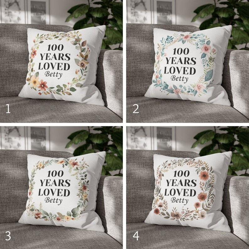 100 Year Old Birthday Gifts Custom Pillow Cover Personalized Grandma Day Gift Lumbar Pillow Custom Mom Gift For 100th Birthday Pillow Gift
