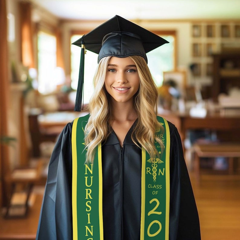 Custom RN Nursing Graduation Stole,Personalized Class of 2025 ,Custom Name Graduation Stole,Personalized Graduation Sash Gifts for Friends