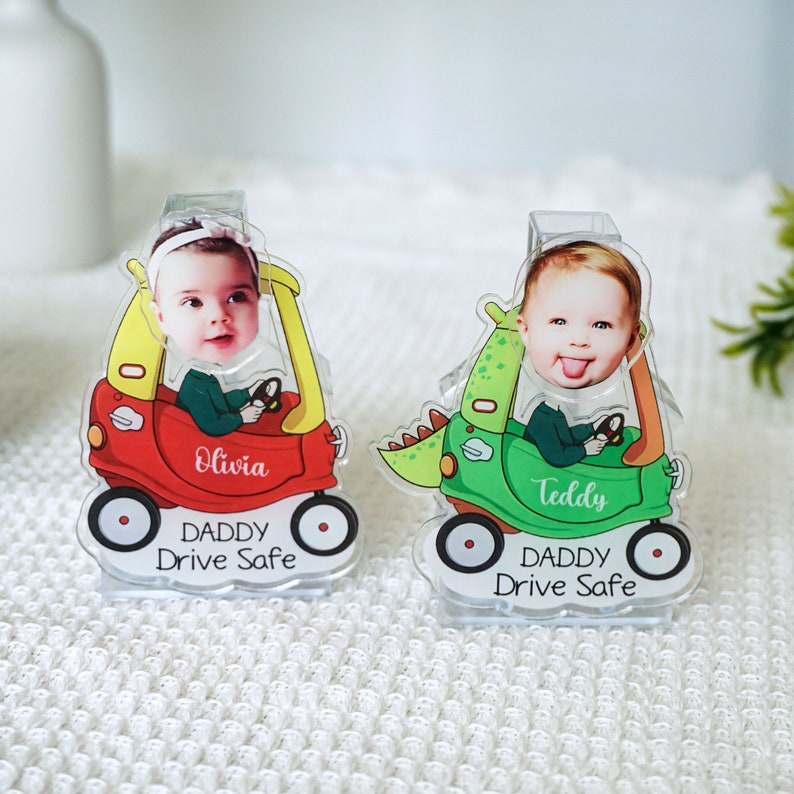 Custom Drive Safe Car Hanging,Personalized Photo Car Oranment,New Driver Gift,Head Shaking Ornament,Custom face Bobblehead,Fathers Day Gift