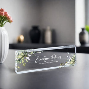 Desk Plaque, Acrylic Name Plate for Desk, Teacher Name Plate, Personalized Name Sign Acrylic Plaque, Office Decor, Custom Desk Name Plaque