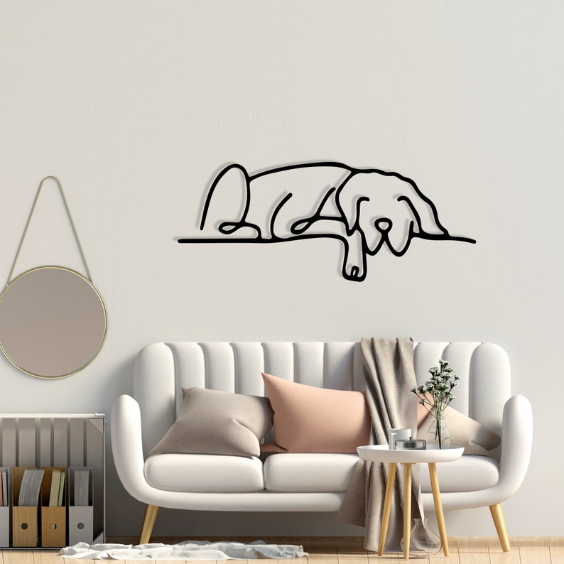 Upload Photo Dog Metal Wall Art, Personalized Outline Puppy Metal Wall Decor, Dog Mom Gift, Dog Lovers Gift, Dog Art, Wall Hanging, Animal Minimalist Wall Art, Pet Home Decor