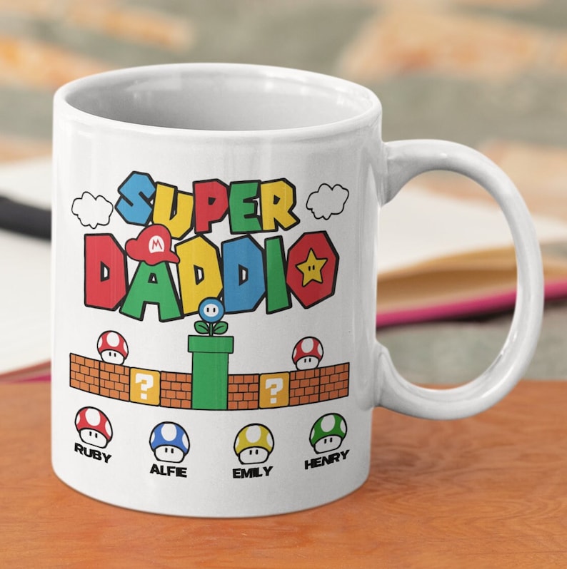 Father's Day Personalised Super Daddio Mug, Dad Gift, Gamer Gift, Personalised Birthday Gift, Funny Dad Gift