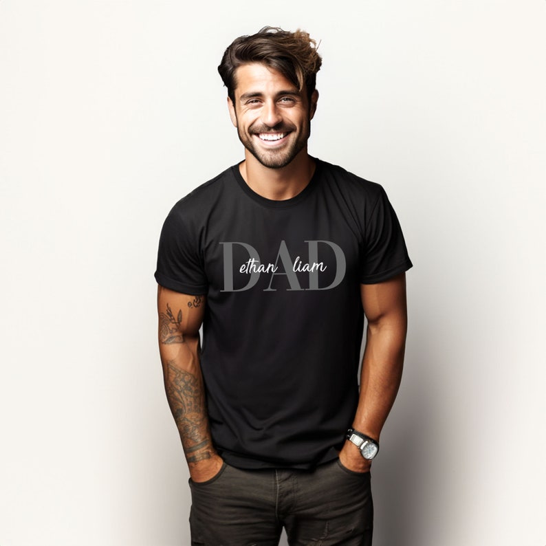 Custom Dad Shirt With Kids Names,| Personalized Shirt For Dad, Father's Day Shirt, New Dad Gift, Birthday Gift Dad