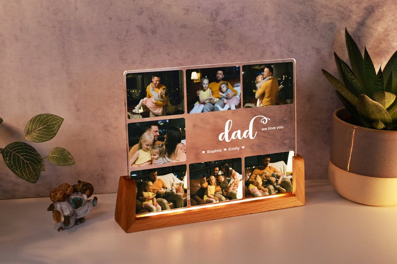 Personalized Photo Collage, Dad Photo Gift, Customized Frame & Photo, Fathers Day Photo Collage, Father's Day Gift, Dad Birthday Gift