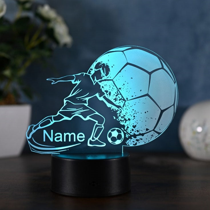 Personalized Soccer Lamp - Unique Bedroom Night Light and Home Decor Gift for Kids and Soccer Fans