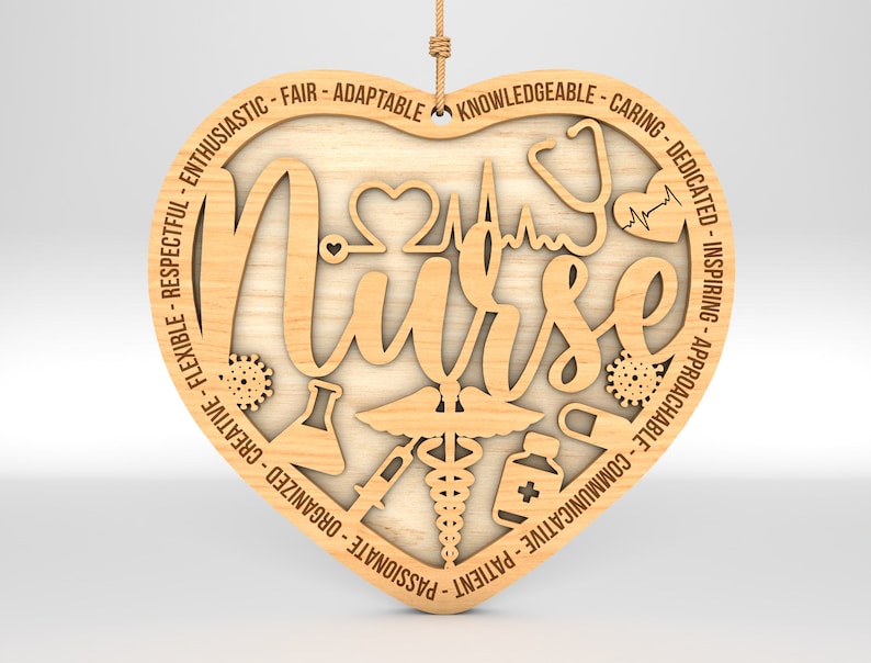 Nurse Ornaments , Gift for Nurse, Nurse Wood Ornament Laser Cut , Nurse Appreciation, Nurse life Chritsmas Gift