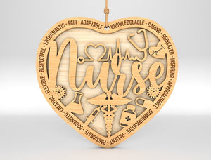 Nurse Ornaments , Gift for Nurse, Nurse Wood Ornament Laser Cut , Nurse Appreciation, Nurse life Chritsmas Gift