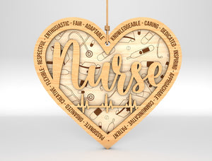 Nurse Ornaments , Gift for Nurse, Nurse Wood Ornament Laser Cut , Nurse Appreciation, Nurse life Chritsmas Gift