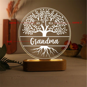 Personalized Night Light Mother's Day Gift with Kids Names, Family Tree Night Light, Custom Family Gift for Mom, Mama, Grandma Gifts