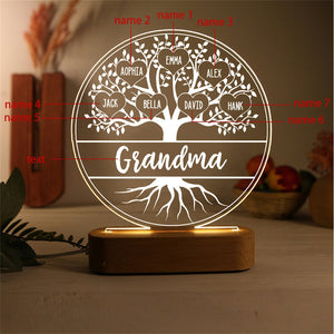 Personalized Night Light Mother's Day Gift with Kids Names, Family Tree Night Light, Custom Family Gift for Mom, Mama, Grandma Gifts