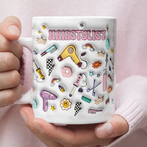 Custom 3D Inflated Effect Mug, Birthday Gift for Hair Dresser, Gift for Friend, Inflated Effect Printed Mug