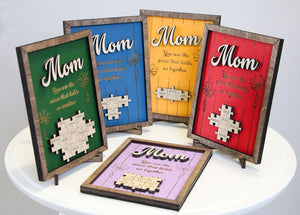 Puzzle Mom Sign, Mothers Day Gift, You Are The Piece That Holds Us Together, Mothers Day Gift from Daughter, First Mothers Day, Mom Gifts