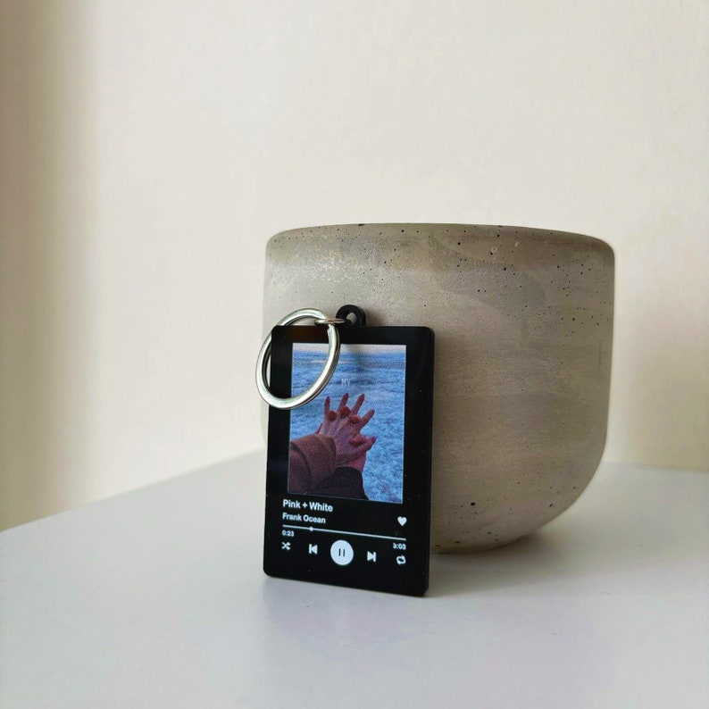 Personalized Song Keychain, Custom Photo Keychain, Music Keychain, Unique Gifts for Her, Album Keychain, Gift for Couple, Song Keyring