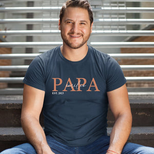 Men's T-Shirt Dad personalized with names of children year of birth gift for father Father's Day gift