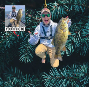 Custom Fishing Photo Ornament, Hunting Ornament, Personalized Fishing Photo Ornament, Hunting Picture Ornament, Personalized Photo Ornament