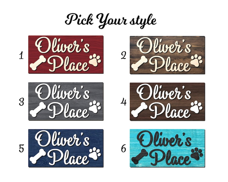 Personalized 3D Dog Name Sign, Custom Dog Name Sign, Gift for Dog Lovers, Dog Paw Crate Sign, Dog Food Area Sign, Dog Kennel Sign, Dog Gifts