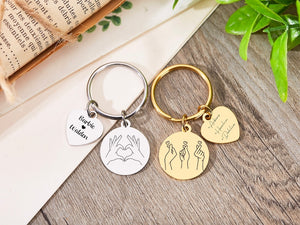 Personalized Keyrings,Pinky Promise Keychain,Pinky Promise Keyring, Engraved Valentine's Day Keychain,Birthday,Custom Key Chain, Couple Gift