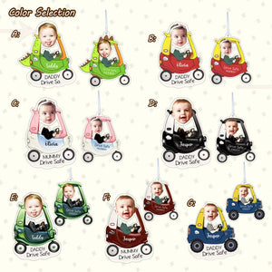Custom Drive Safe Car Hanging,Personalized Photo Car Oranment,New Driver Gift,Head Shaking Ornament,Custom face Bobblehead,Fathers Day Gift
